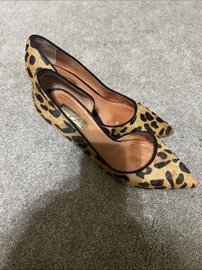 Halogen Leopard Calf Hair D’Orsay Pointed Toe Pumps Size 8 Animal Print
